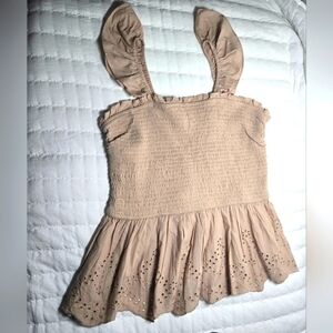 Smocked Eyelet Top, Size Large
